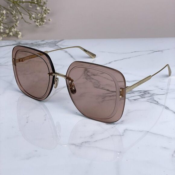 NEW Dior ULTRADIOR SU B0E0 Pink Gold Nude Women Square Oversized Sunglasses - Picture 2 of 10